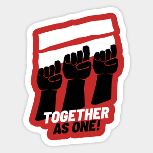 Raised Black Fists - Together As One Sticker